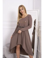 Šaty s ozdobným pásikom a nápisom mocca