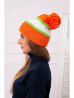 Kinga dámska čiapka K297 oranžová+zelená neón+biela Kinga dámska čiapka K297 oranžová+zelená neón+biela