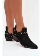 Dámské kotníkové boty s výřezy a pásky Černé Vannessae