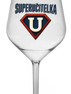 SUPERUČITELKA (ZNAK) - čirá nerozbitná sklenice na víno 470 ml