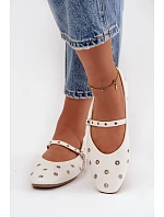 Dámske baleríny 21-41 bielo-strieborné - Diamantique