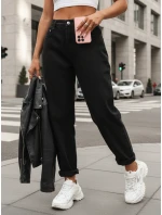 Dámske džínsy s vysokým pásom mom fit black FashionStreet UY2903
