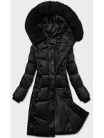 Zimná plus size prešívaná bunda s kapucňou S'west black (B8267-1) Zimná plus size prešívaná bunda s kapucňou S'west black (B8267-1)
