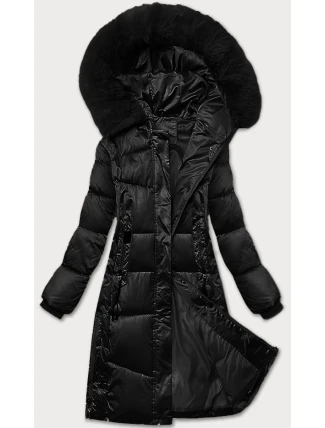 Zimná plus size prešívaná bunda s kapucňou S'west black (B8267-1) Zimná plus size prešívaná bunda s kapucňou S'west black (B8267-1)