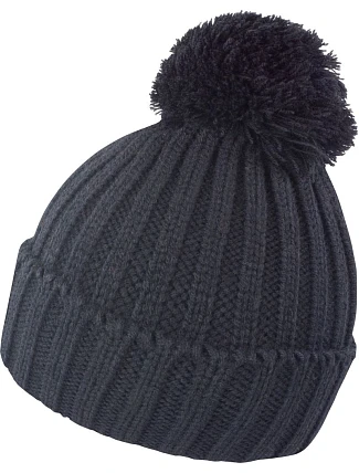 Result Headwear R 369X Pletená čiapka s bambulou 28.369X čierna Result Headwear R 369X Pletená čiapka s bambulou 28.369X čierna