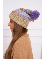 Pola fleecová čiapka K267 fialová+žltá