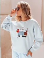 Dámska nadrozmerná mikina s výšivkou DOGSWEETY modrá FashionStreet BY1479 Dámska nadrozmerná mikina s výšivkou DOGSWEETY modrá FashionStreet BY1479