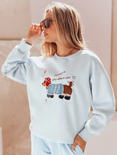 Dámska nadrozmerná mikina s výšivkou DOGSWEETY modrá FashionStreet BY1479