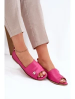 Skórzane Eleganckie Baleriny Z Odkrytymi Palcami Zazoo 1865 Fuksja Skórzane Eleganckie Baleriny Z Odkrytymi Palcami Zazoo 1865 Fuksja