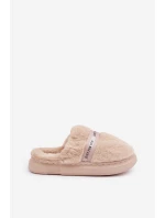 Futrzane Kapcie Z Ozdobnym Paskiem Beżowe Savalithea