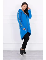 Mikina so zipsom na chrbte z džínsoviny