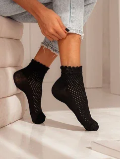 Dámske ažurové ponožky s mašľou 1115