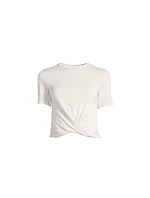 CASALL Delight Short Wrap Tee white CASALL Delight Short Wrap Tee white