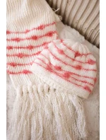 Dámska súprava so šatkou Anika K304 ecru+malmine