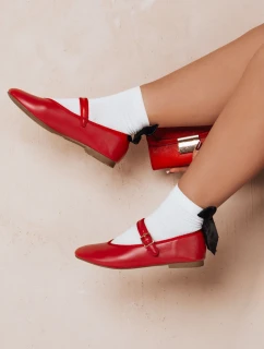 Dámske baleríny na zips ELLICAN červené FashionStreet ZY0661