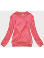 Ružová dámska tepláková mikina so sťahovacími lemami (W01-58)