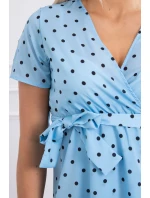 Modré bodkované šaty