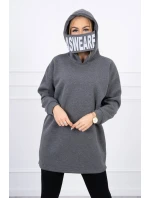 Zateplená mikina s kapucňou v grafitovej farbe