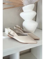 Lakované baleríny s přezkou béžové Rinalle