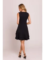 M850 Mini šaty s volánmi - čierne