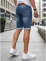 Pánske džínsové šortky s opaskom modré FashionStreet SX2575