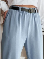 Dámske nohavice chinos s opaskom modré FashionStreet UY2550