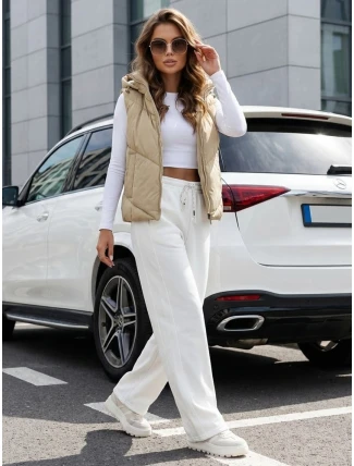 Dámska prešívaná vesta LIKEHUGS beige FashionStreet TY4979 Dámska prešívaná vesta LIKEHUGS beige FashionStreet TY4979