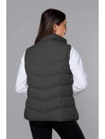 Perová dámska vesta v army farbe (5M719-136)