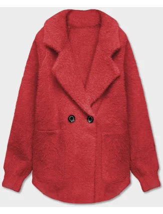 Krátky červený prehoz cez oblečenie typu alpaka (CJ65)