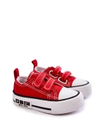 Dziecięce Materiałowe Trampki Na Rzep BIG STAR KK374076 Czerwone