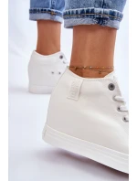 Wysokie Trampki Na Ukrytym Koturnie Big Star LL274035 Białe