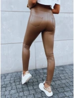Dámske kožené nohavice FIRT camel FashionStreet UY1625