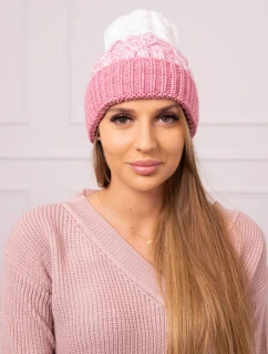 Dámska čiapka Samara K346 powder pink+ecru