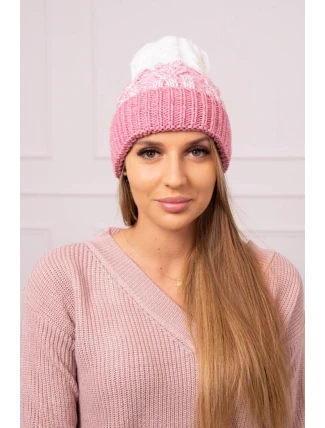 Dámska čiapka Samara K346 powder pink+ecru