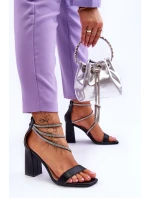 Modne Sandały Z Cyrkoniami Czarne Carma