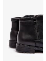 Męskie Niskie Botki Na Suwak Czarne Brosta