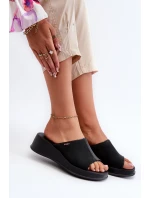 Pachnące Klapki Damskie Na Koturnie ZAXY LL285084 Czarne