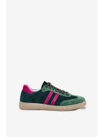 Zazoo N1068 Dámske semišové nízke tenisky Dark Green
