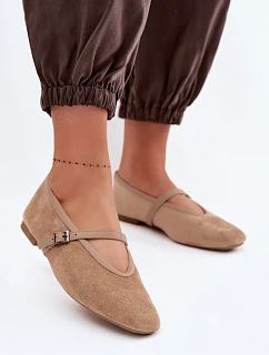 Balerínky s opaskom Eco Suede Felora