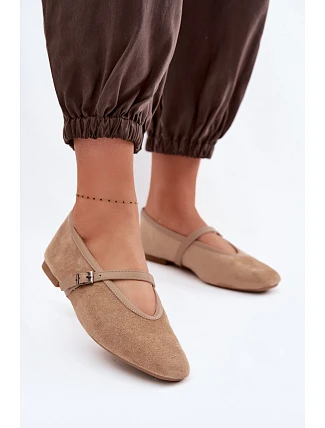 Balerínky s opaskom Eco Suede Felora