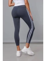 Dámske bavlnené legíny v grafitovej farbe s lampasmi (YW06038) Dámske bavlnené legíny v grafitovej farbe s lampasmi (YW06038)