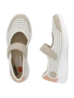 Pohodlné šnurovacie topánky Rieker W RKR575A beige