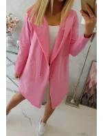 Voľná bunda s kapucňou ružová
