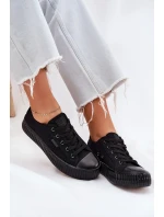 Dámske plátenné tenisky na platforme Big Star - čierne