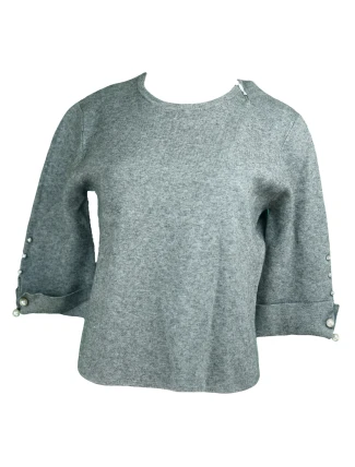 Dámsky sveter na rukávoch zdobený perličkami - Gemini