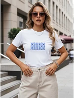 Dámske bavlnené tričko s grafickým vzorom, biele, FashionStreet NX8015RY Dámske bavlnené tričko s grafickým vzorom, biele, FashionStreet NX8015RY