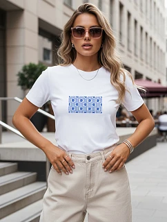 Dámske bavlnené tričko s grafickým vzorom, biele, FashionStreet NX8015RY