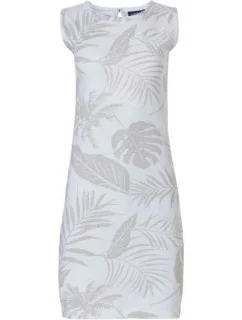 Dámska nočná košeľa 10231-140-1 bielo-béžová listy - Pastunette