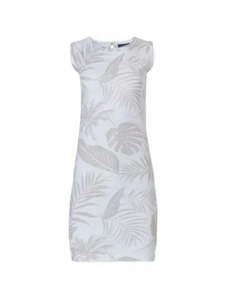 Dámska nočná košeľa 10231-140-1 bielo-béžová listy - Pastunette Dámska nočná košeľa 10231-140-1 bielo-béžová listy - Pastunette