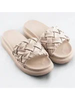 Béžové dámske šľapky so zapleteným opaskom (XA-137) Béžové dámske šľapky so zapleteným opaskom (XA-137)